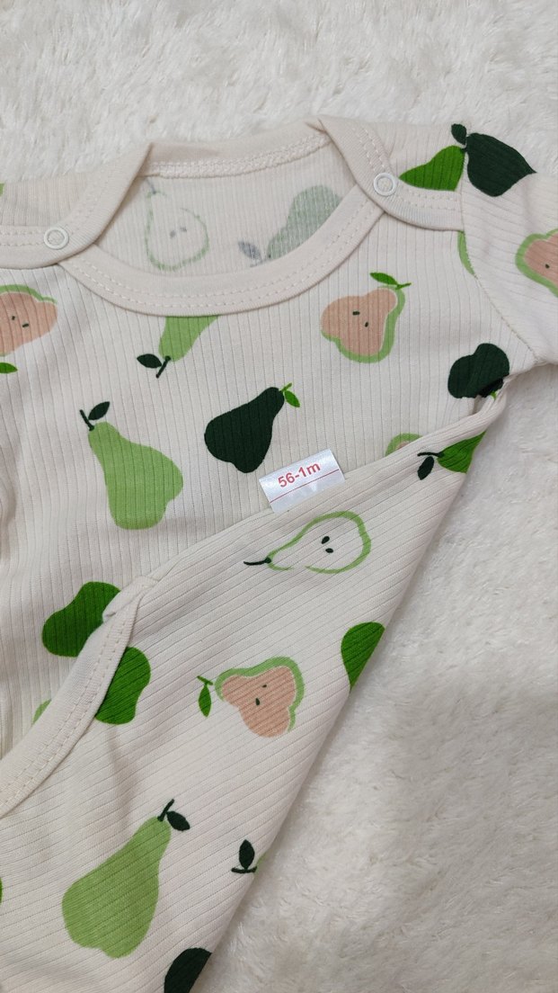 Beyaz Baskılı Uzun Kollu Bebek Body - Görsel 4