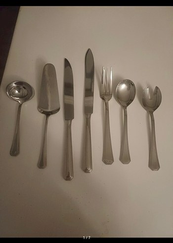 Gri Beyaz Paslanmaz Çelik Çatal Kaşık Seti