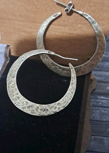 Beden 925 ayar gümüş, Vintage Halka Küpe