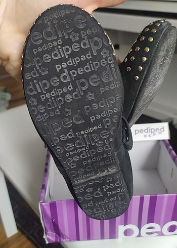 Kız Çocuk siyah süet 31 numara Gotik Tokalı Babet Ayakkabı - Görsel 3