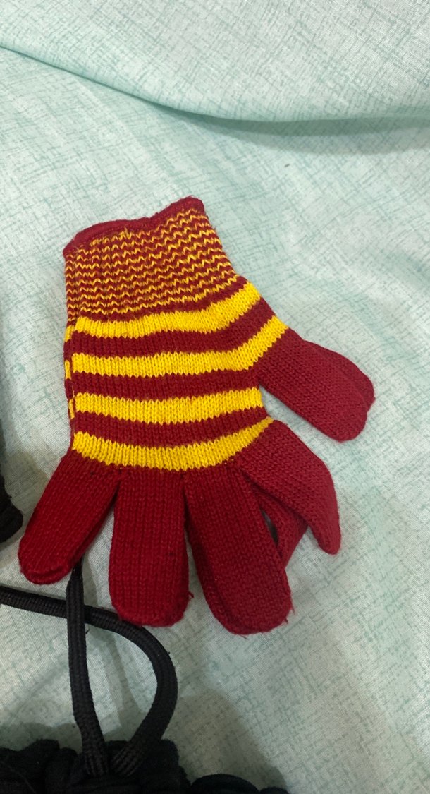 Erkek Çocukları İçin Örgü Kırmızı Eldiven - Görsel 2