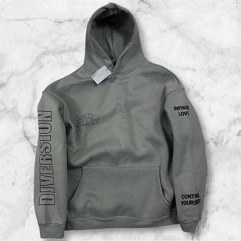 xxl Beden gri Renk Unisex kapusonlu sweat oversize