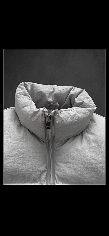 Parasut kumas sisme yelek (unisex) kirik beyaz renk - Görsel 5