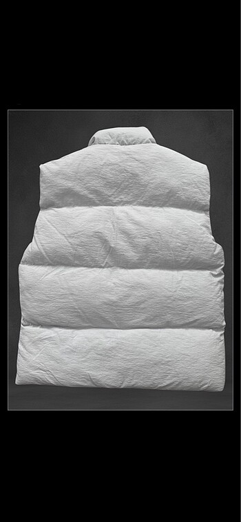 Parasut kumas sisme yelek (unisex) kirik beyaz renk - Görsel 3