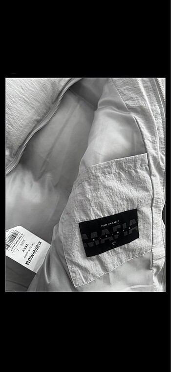 Parasut kumas sisme yelek (unisex) kirik beyaz renk - Görsel 6