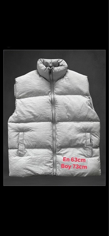 Parasut kumas sisme yelek (unisex) kirik beyaz renk - Görsel 7