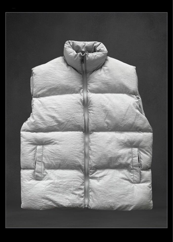 Parasut kumas sisme yelek (unisex) kirik beyaz renk - Görsel 2