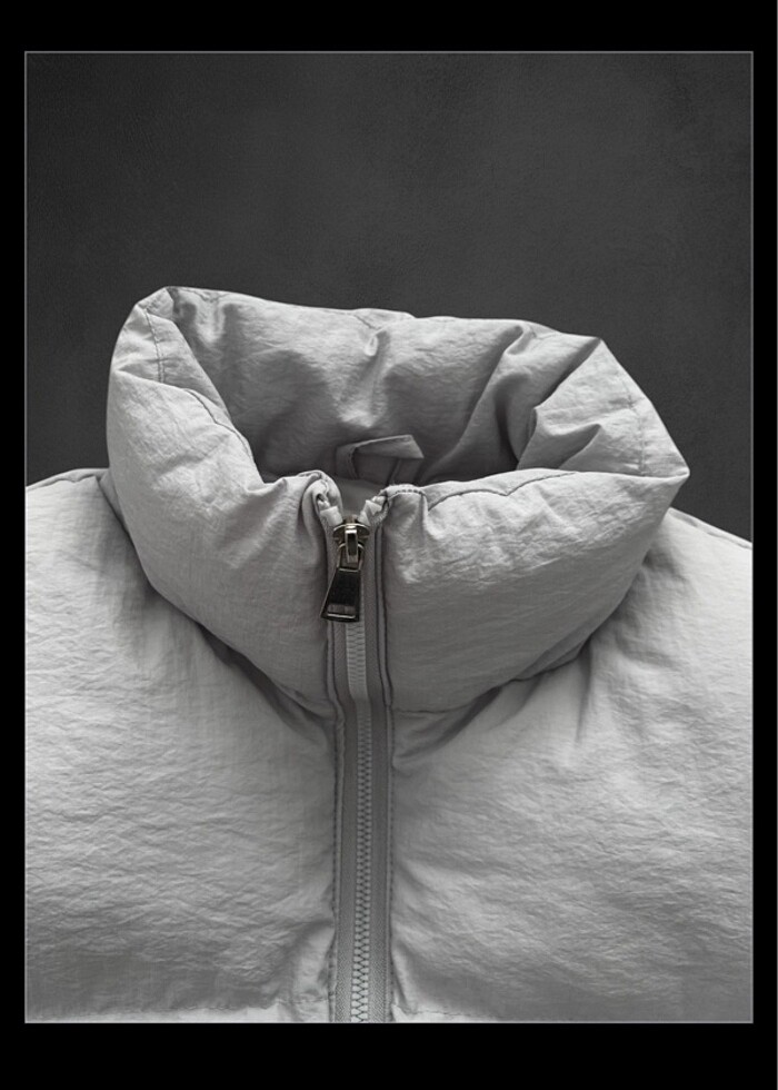 Parasut kumas sisme yelek (unisex) kirik beyaz renk - Görsel 5