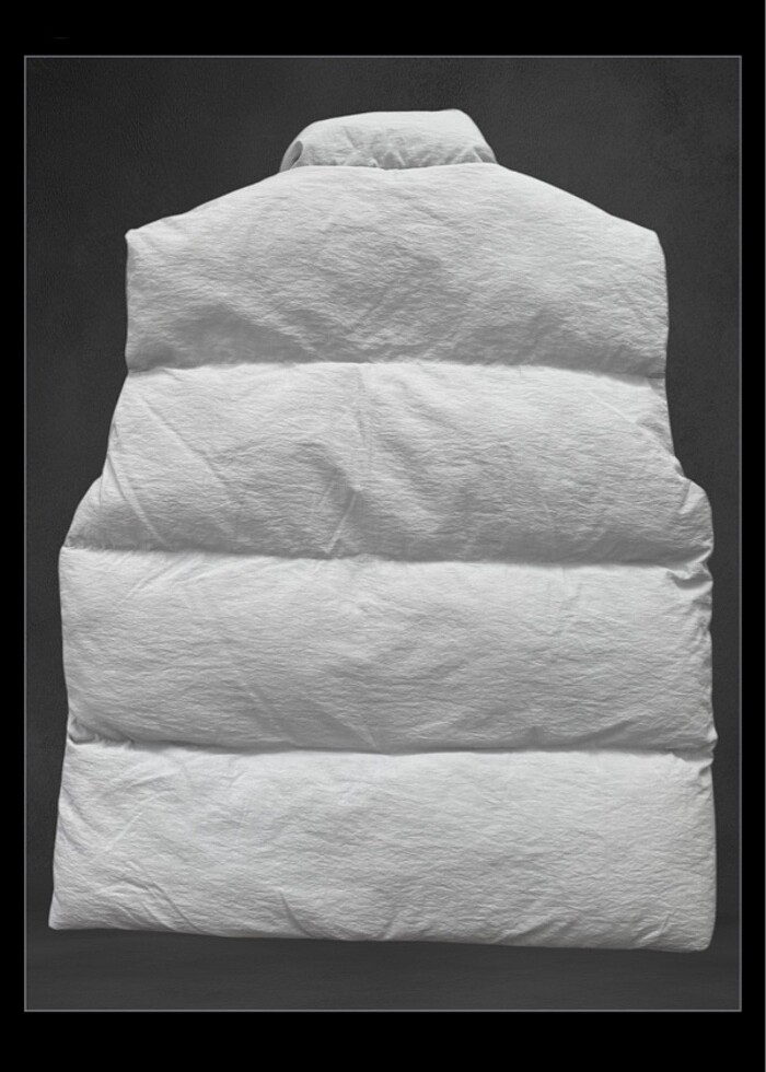 Parasut kumas sisme yelek (unisex) kirik beyaz renk - Görsel 3