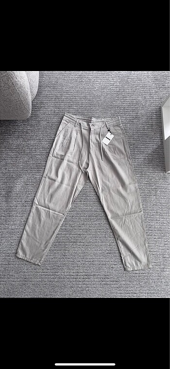 Belden pileli balik sirti kumas pantalon (unisex)