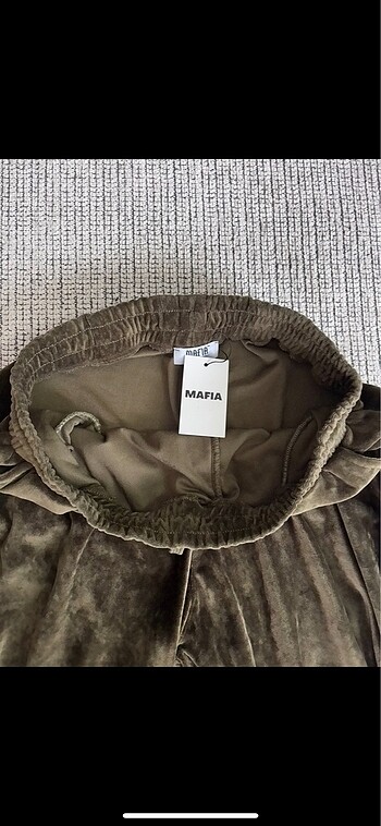 xxl Beden haki Renk Dokumlu Salas kadife kumas esofman alti (unisex)