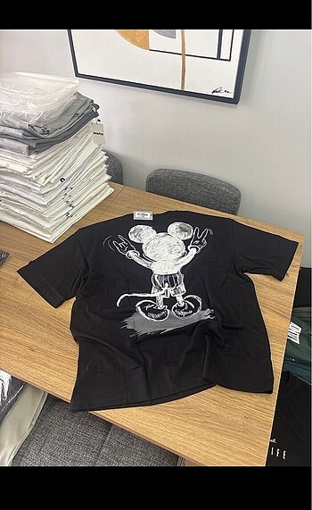 Baskili oversize genis kesim tshirt (unisex)