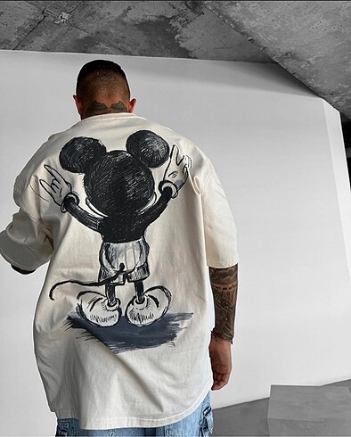 Baskili oversize genis kesim tshirt (unisex)