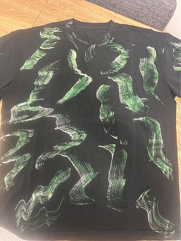 xxl Beden siyah Renk Baskili oversize genis kesim tshirt (unisex)
