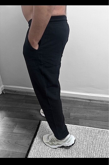 Belden lastikli ve ipli Keten kumas pantalon (unisex) - Görsel 2