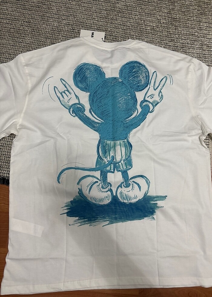 Unisex tisort (oversize) beyaz renk - Görsel 3