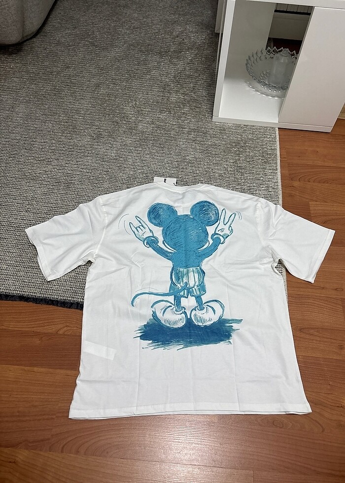 Unisex tisort (oversize) beyaz renk - Görsel 2