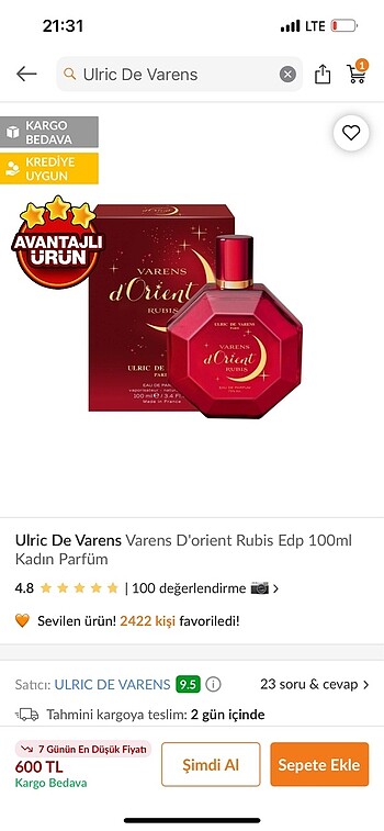 Ulric de varents parfüm
