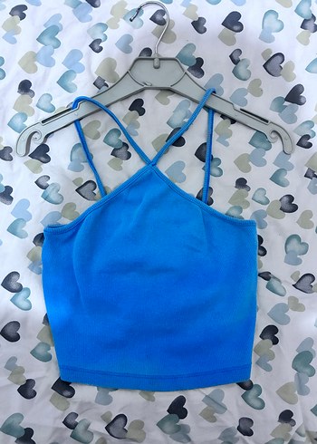 Mavi İnce Askılı Kadın Atlet - Görsel 2