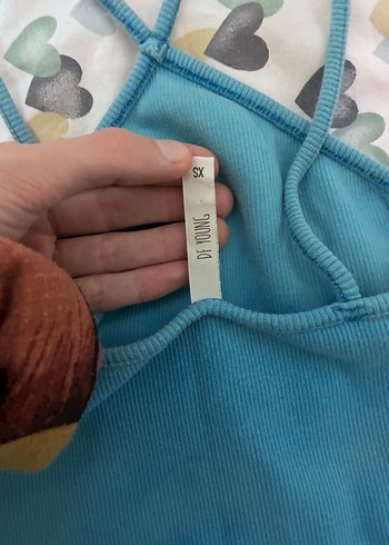 Mavi İnce Askılı Kadın Atlet - Görsel 4