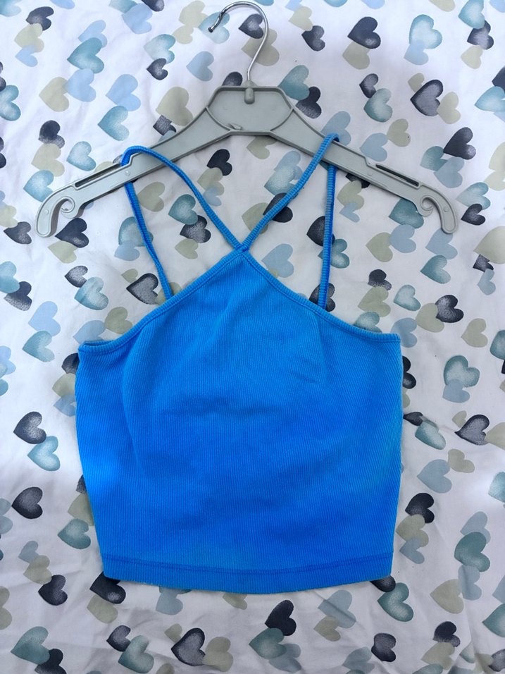 Mavi İnce Askılı Kadın Atlet - Görsel 2