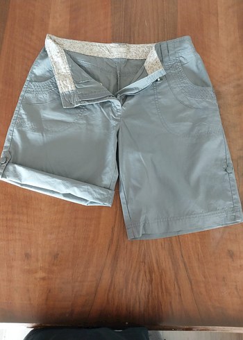 Düğmeli Gri Şort - Görsel 2