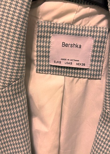 Düğmeli Gri Ekose Kadın Blazer - Görsel 5