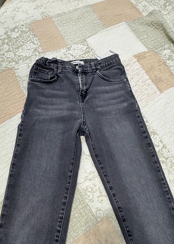 Erkek Çocuk Gri Bağcıklı Denim Pantolon - Görsel 2