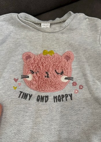 Gri Uzun Kollu Örme Bebek Kız Takımı - Görsel 2