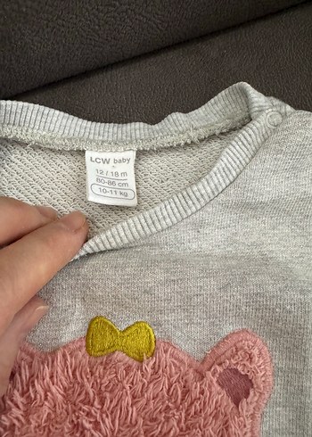 Gri Uzun Kollu Örme Bebek Kız Takımı - Görsel 3