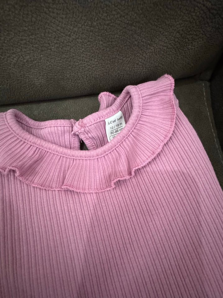 Pembe Kız Çocuk Fırfırlı Elbise - Görsel 3