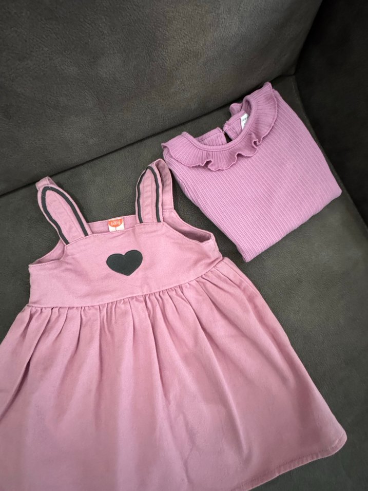 Pembe Kız Çocuk Fırfırlı Elbise - Görsel 2
