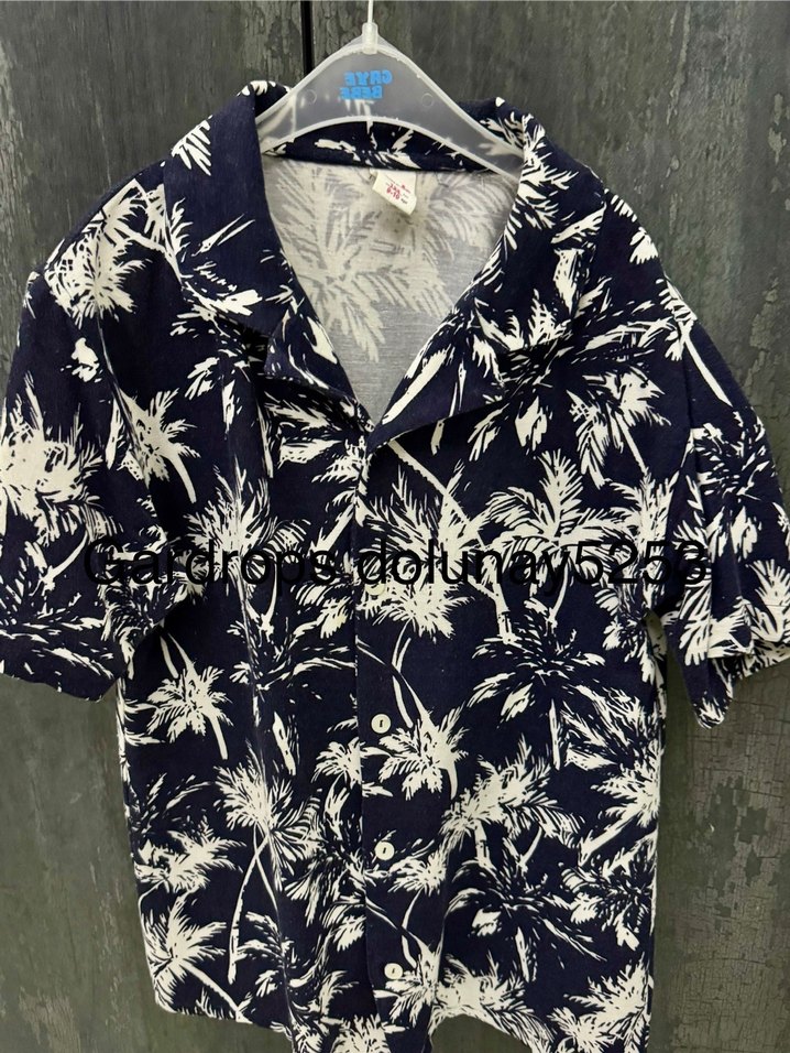 Erkek Çocuk Kısa Kollu Düğmeli Batik Gömlek - Görsel 4