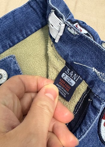 Erkek Çocuk Nakışlı Mavi Kot Pantolon - Görsel 3