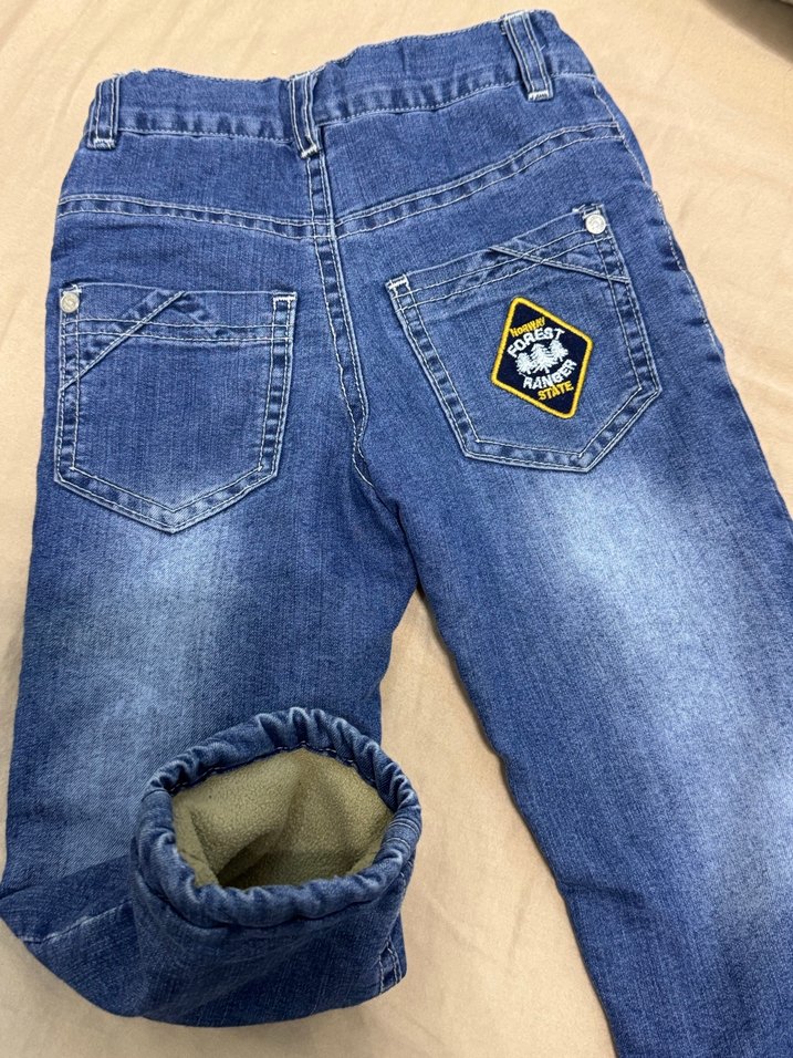 Erkek Çocuk Nakışlı Mavi Kot Pantolon - Görsel 5