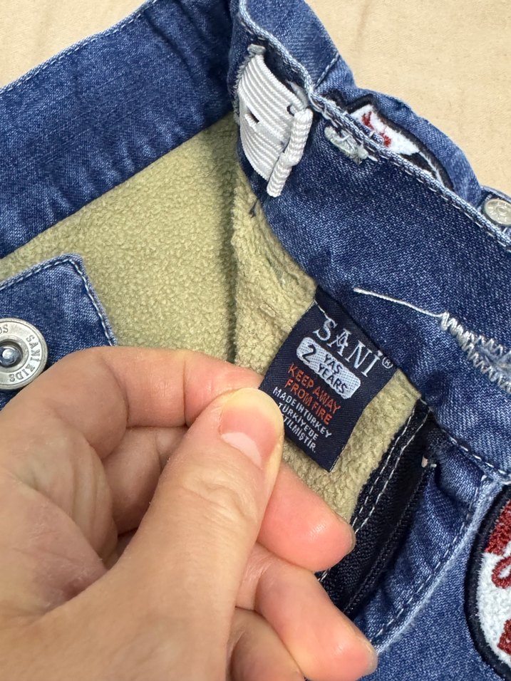 Erkek Çocuk Nakışlı Mavi Kot Pantolon - Görsel 3