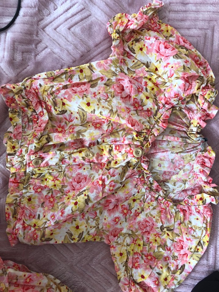 Pembe Çiçekli Volanlı Hamile Midi Etek - Görsel 2