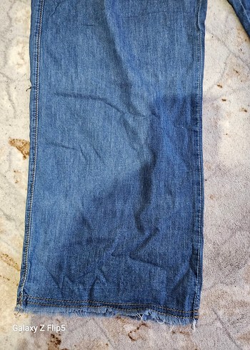 Kadın Mavi Bol Kesim Midi Kot Pantolon - Görsel 2