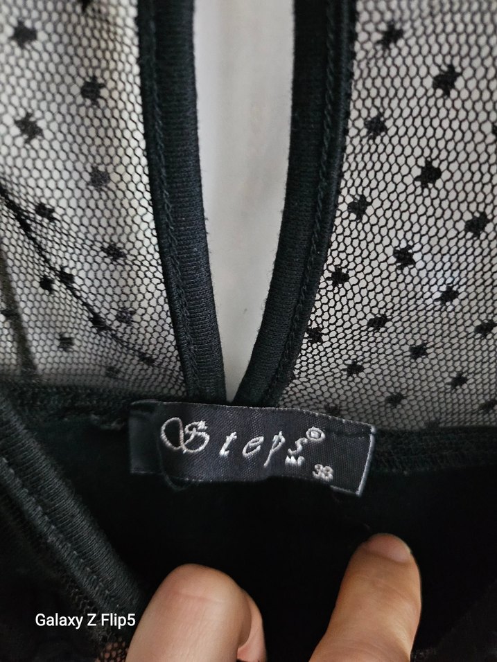 Siyah Fırfırlı Kısa Kollu Gotik elbise - Görsel 3