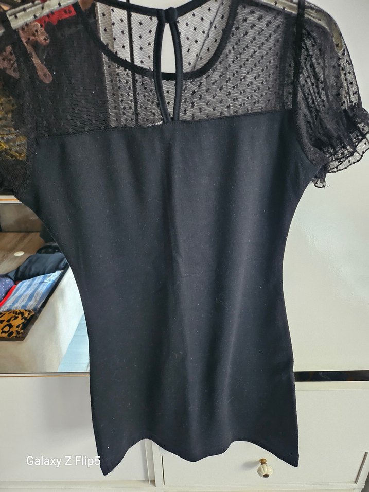 Siyah Fırfırlı Kısa Kollu Gotik elbise - Görsel 5