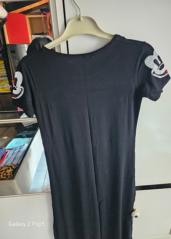 Siyah Payetli Kısa Kollu Uzun Elbise - Görsel 6