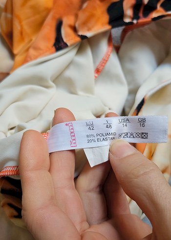 Bohem Tarzda Turuncu Bağlama Desenli Mayo - Görsel 3