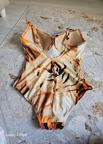 Bohem Tarzda Turuncu Bağlama Desenli Mayo - Görsel 4