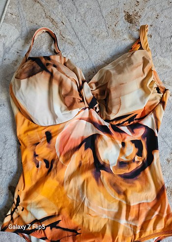 Bohem Tarzda Turuncu Bağlama Desenli Mayo - Görsel 2