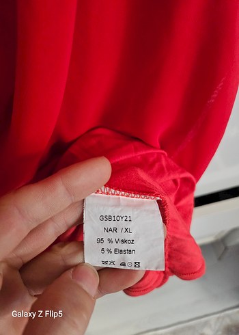 Kısa Kollu Kırmızı Drapeli Keten Bluz - Görsel 4