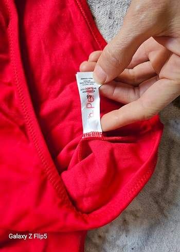 Drapeli Kırmızı Strappy Mayo - Görsel 2