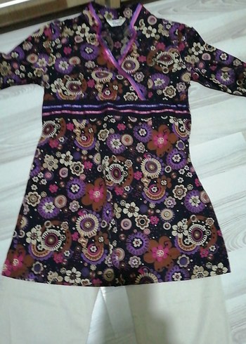 Bohem V Yaka Uzun Kollu Tunik - Görsel 2