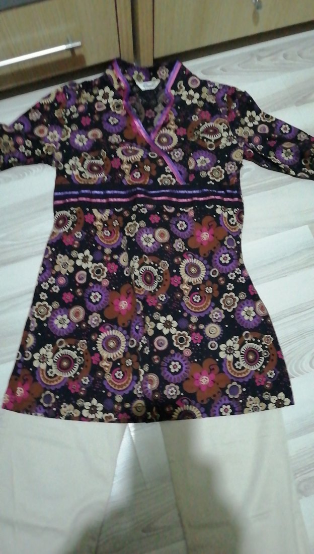 Bohem V Yaka Uzun Kollu Tunik - Görsel 2