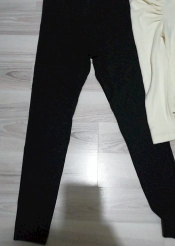 Kadın Siyah Dar Kesim Midi Tayt - Görsel 2