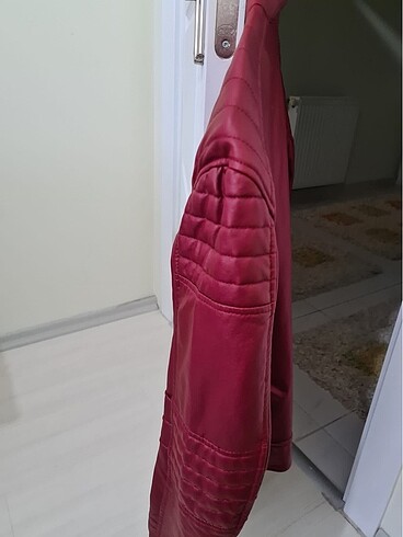 l Beden bordo Renk Zara bordo deri ceket